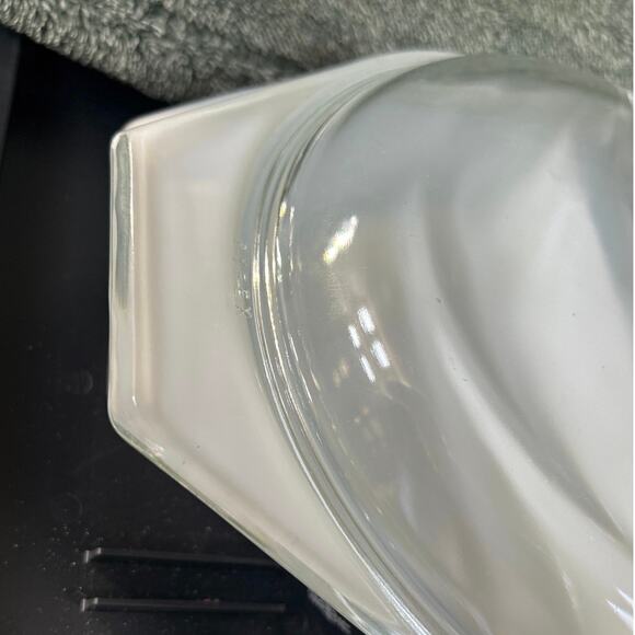 NOS Pyrex Lidded Opalware Glass Snowflake Pattern c1956 - Picture 7 of 16